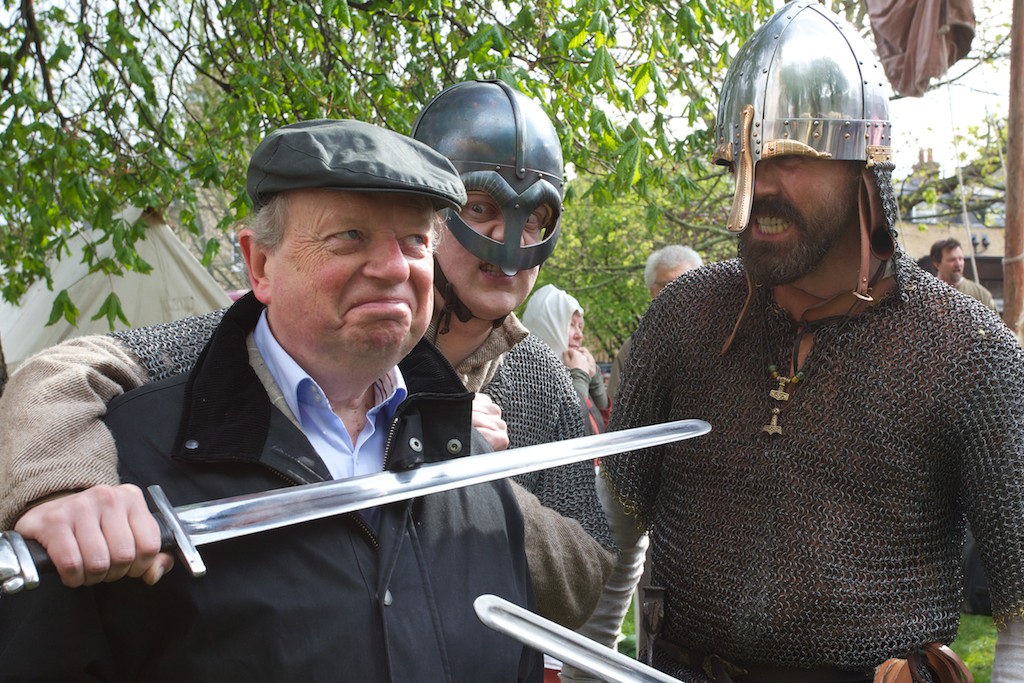 A TV personality meets some Vikings  – © ITV Studios 2012