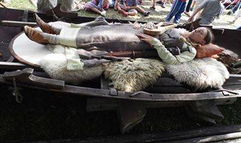 A recreation of a Viking boat burial in the <i>Squirrel</i>  – © Rich Price 2013