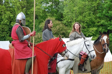 Riders enter the arena