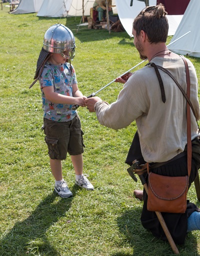 Child in helmet