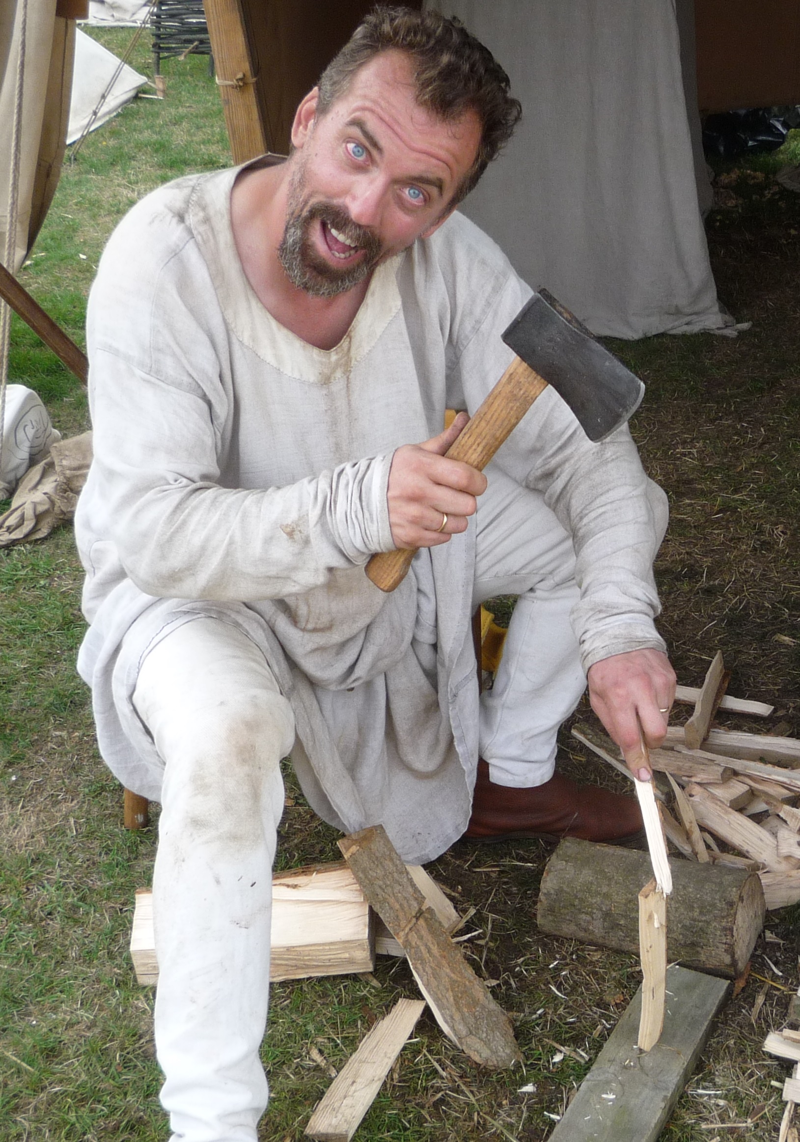 Diligently chopping firewood  – © Malcolm Butler 2013