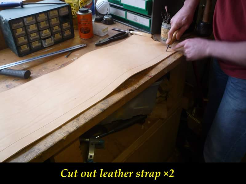 Cut out 2 leather straps
